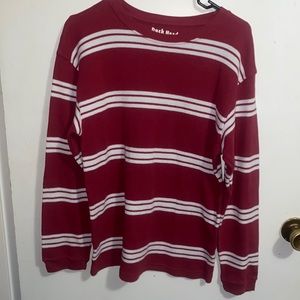 Red and white stripped woman’s sweater